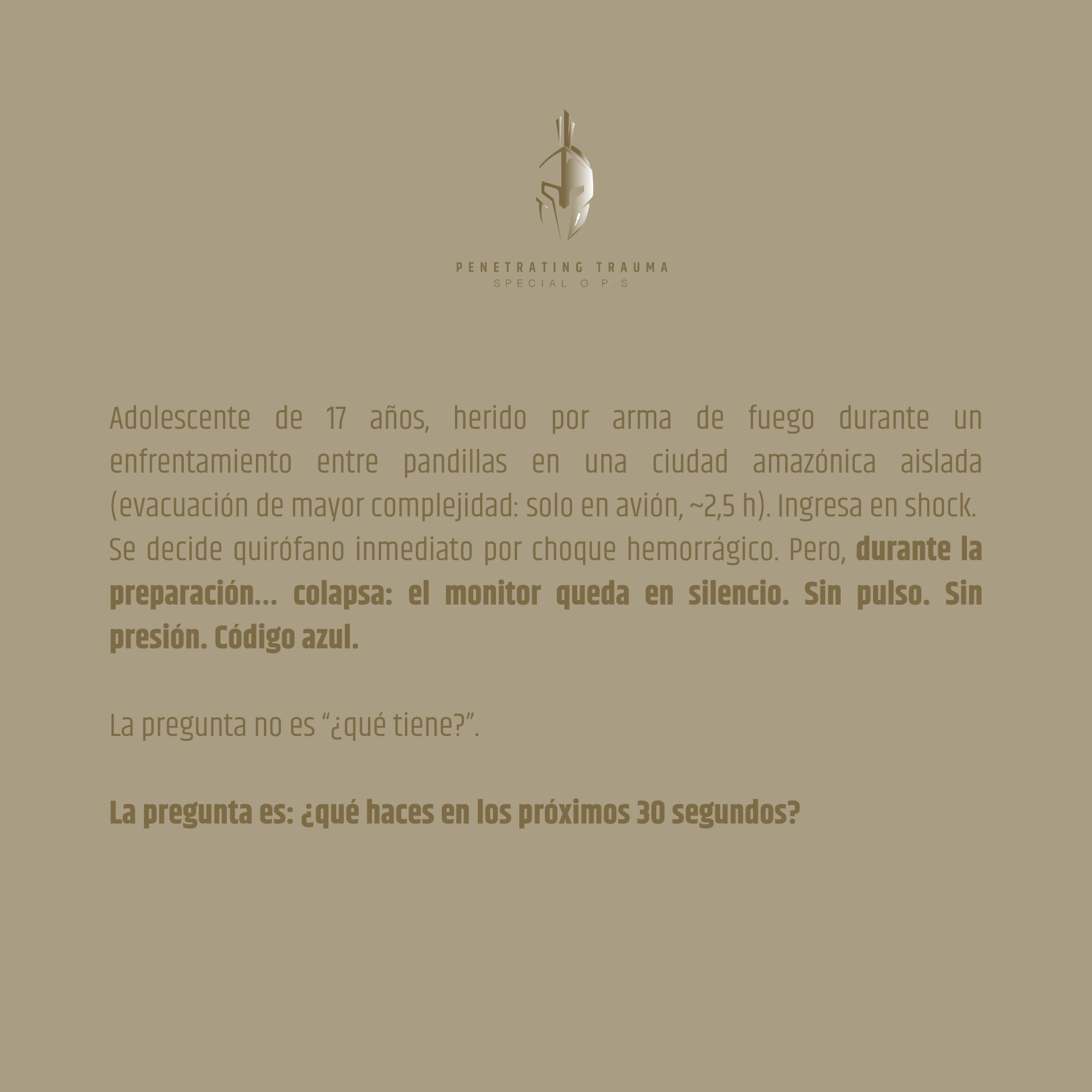 Caso 1 (ES): Herida torácica derecha con lesión del hilio pulmonar