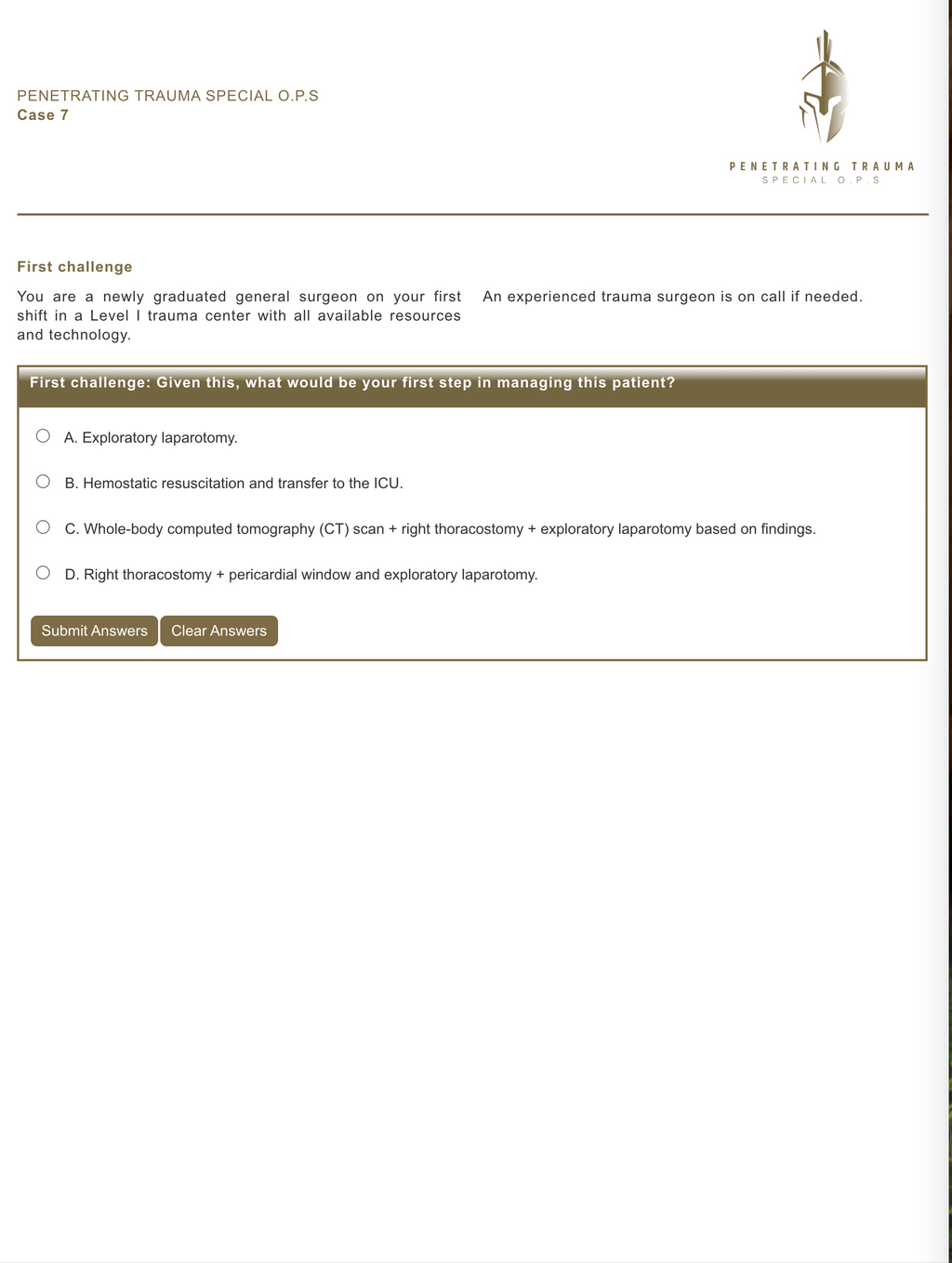 Case 7 (EN) Solid organs and hollow viscera: What to do in combined injuries.