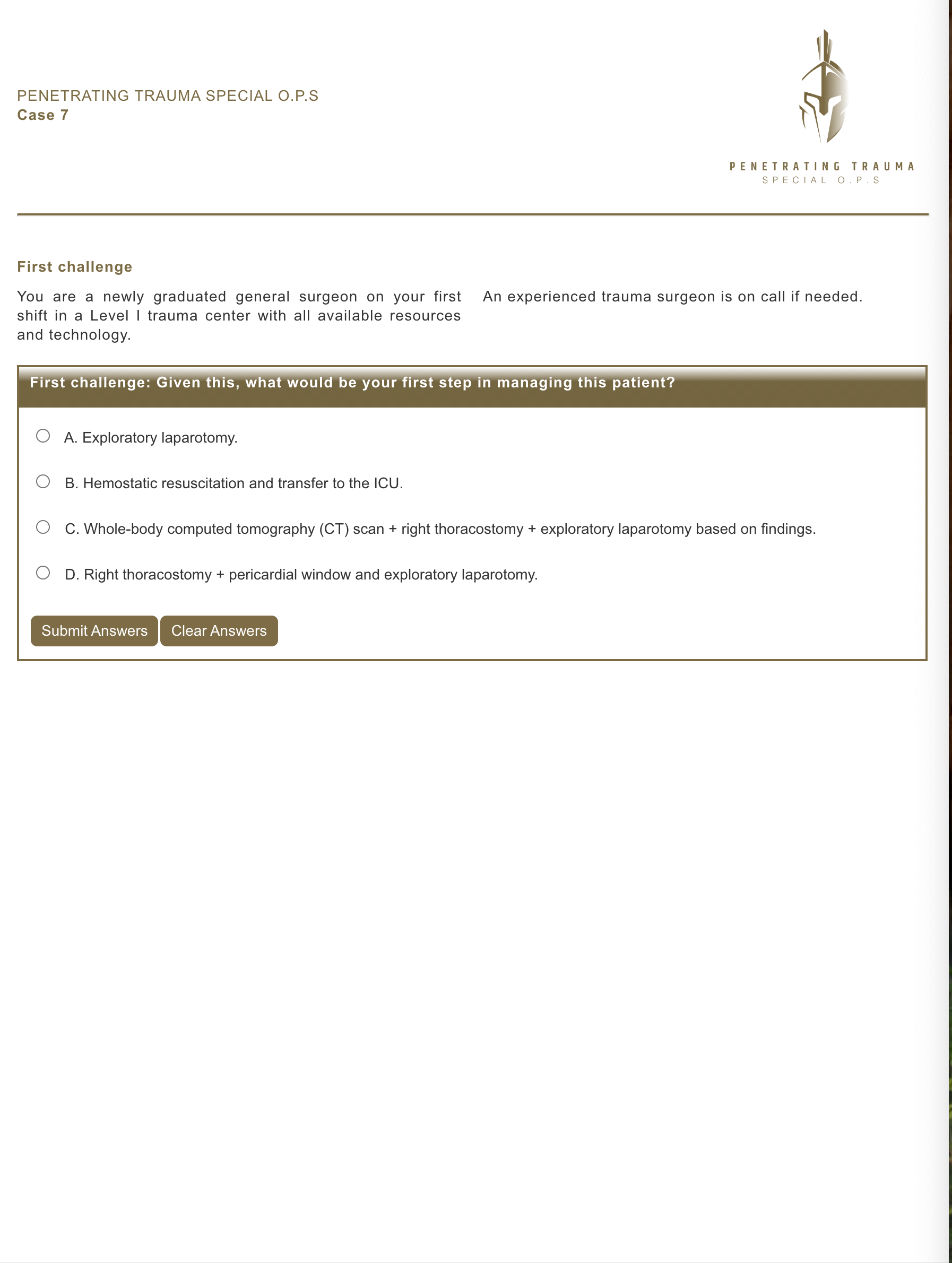 Case 7 (EN) Solid organs and hollow viscera: What to do in combined injuries.